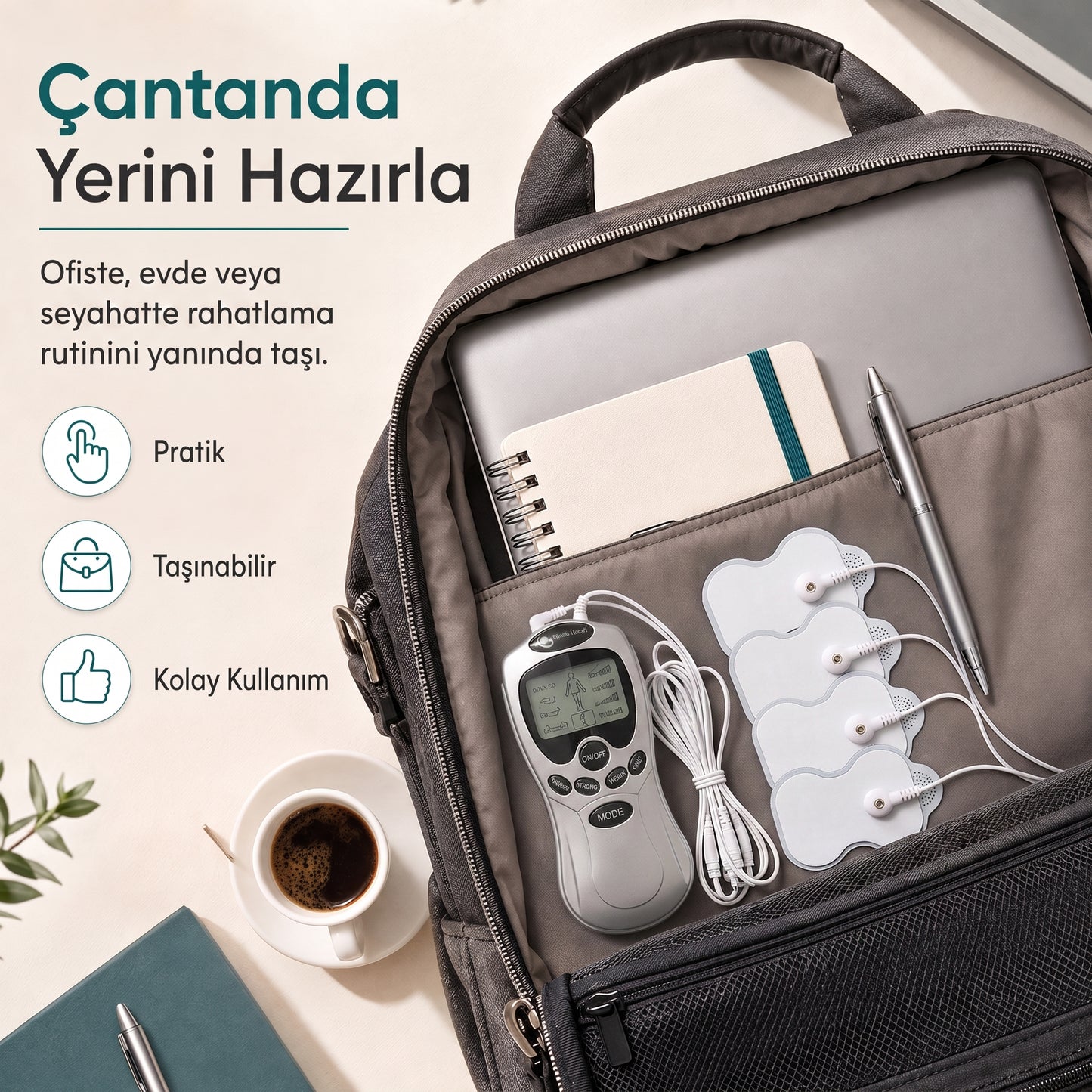Şarjlı TENS/EMS Masaj Fizik Tedavi Cihazı