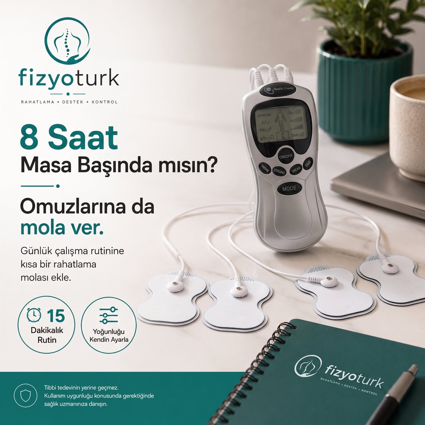 Şarjlı TENS/EMS Masaj Fizik Tedavi Cihazı